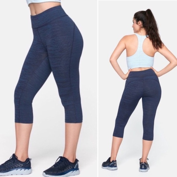 Outdoor Voices Pants - OUTDOOR VOICES TechSweat Kneecap Crop Leggings Baltic Blue